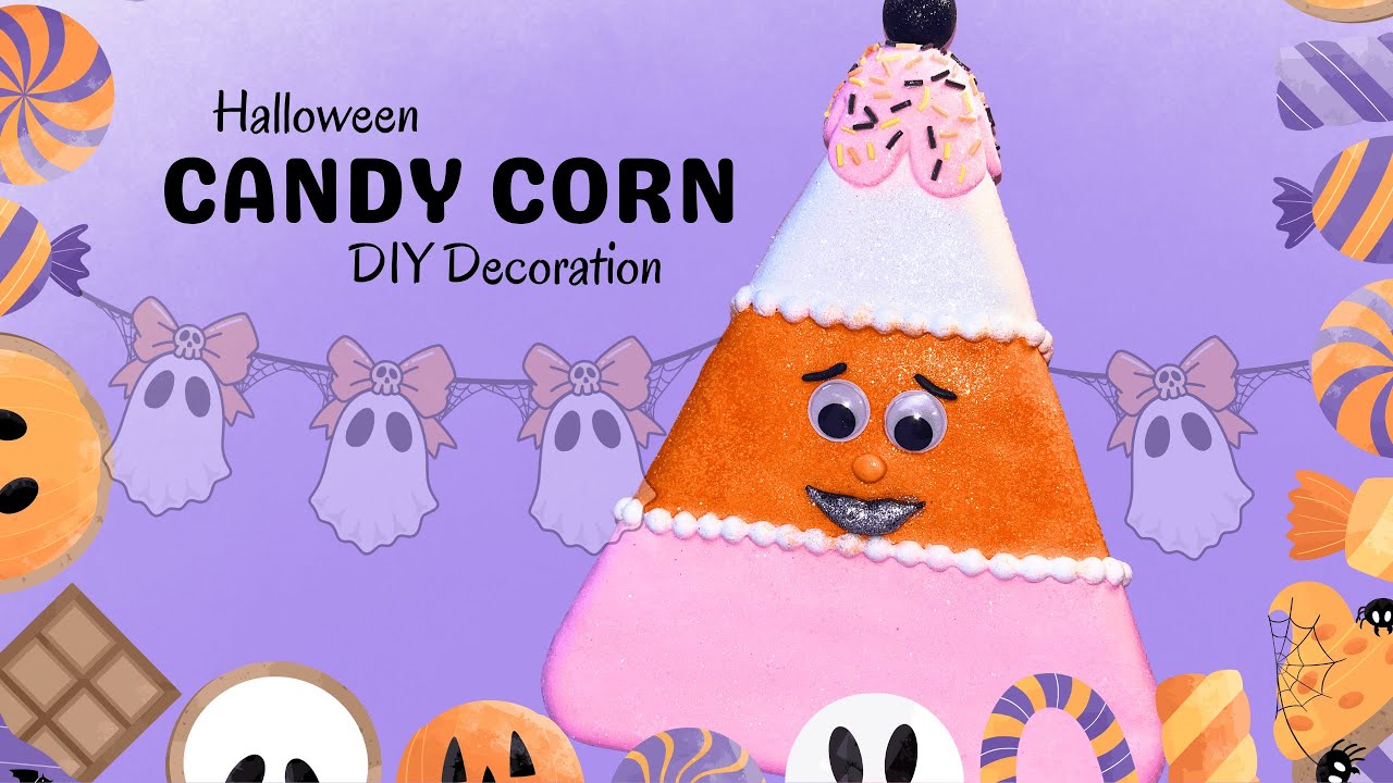 🍂 Halloween Candy Corn DIY Decoration Tutorial | Easy Fake Bake Craft Tutorial 🎃 