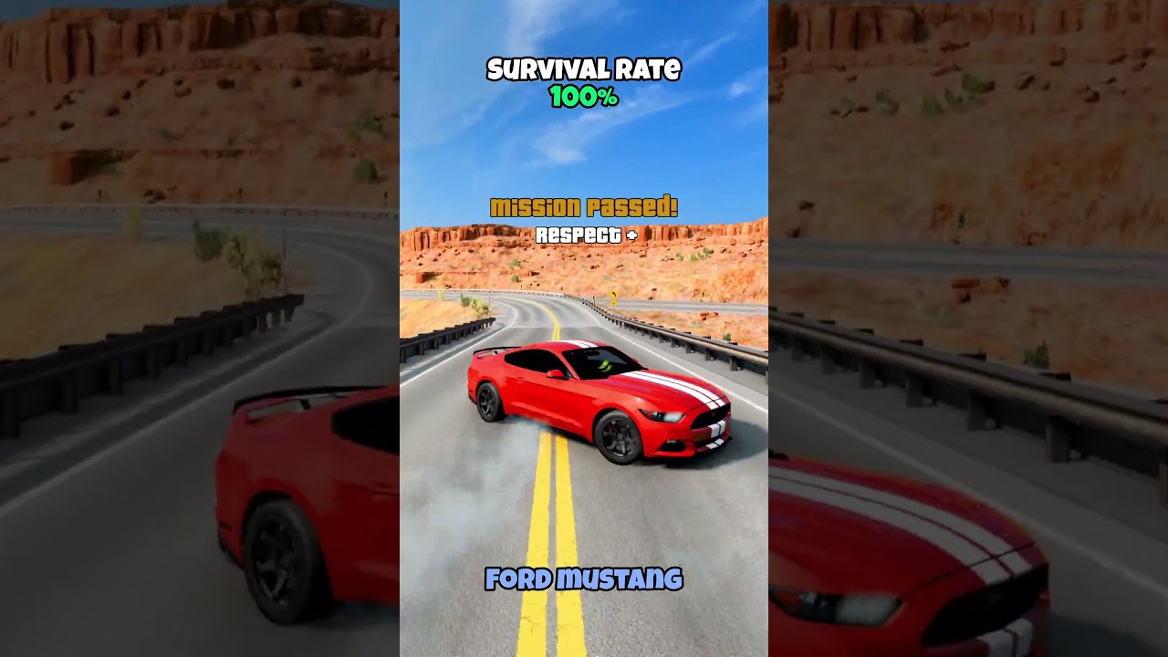 Какая машина обгонит грузовик и выживет? #beamng #beamngdrive #game #gaming #car #cars