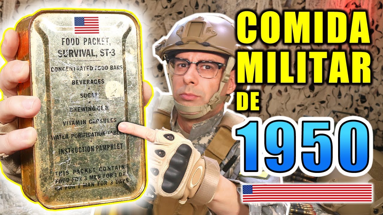 Probando COMIDA MILITAR de 1950 Kit Supervivencia Tropical 3 Estados Unidos | Curiosidades con Mike