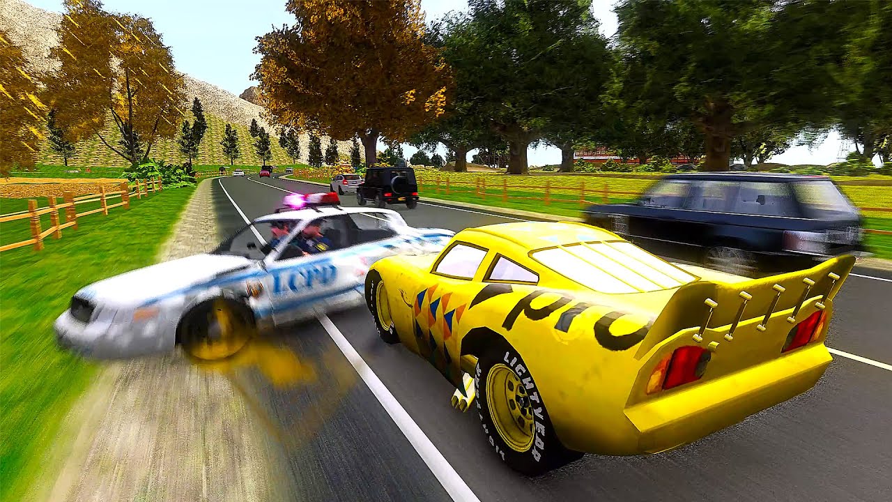 Crazy Lightning McQueen PRO Crashes - GTA 4 Real Car Crashes Ep.56
