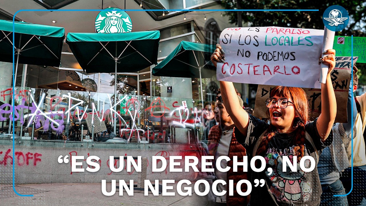 Destrozan Starbucks durante protesta 