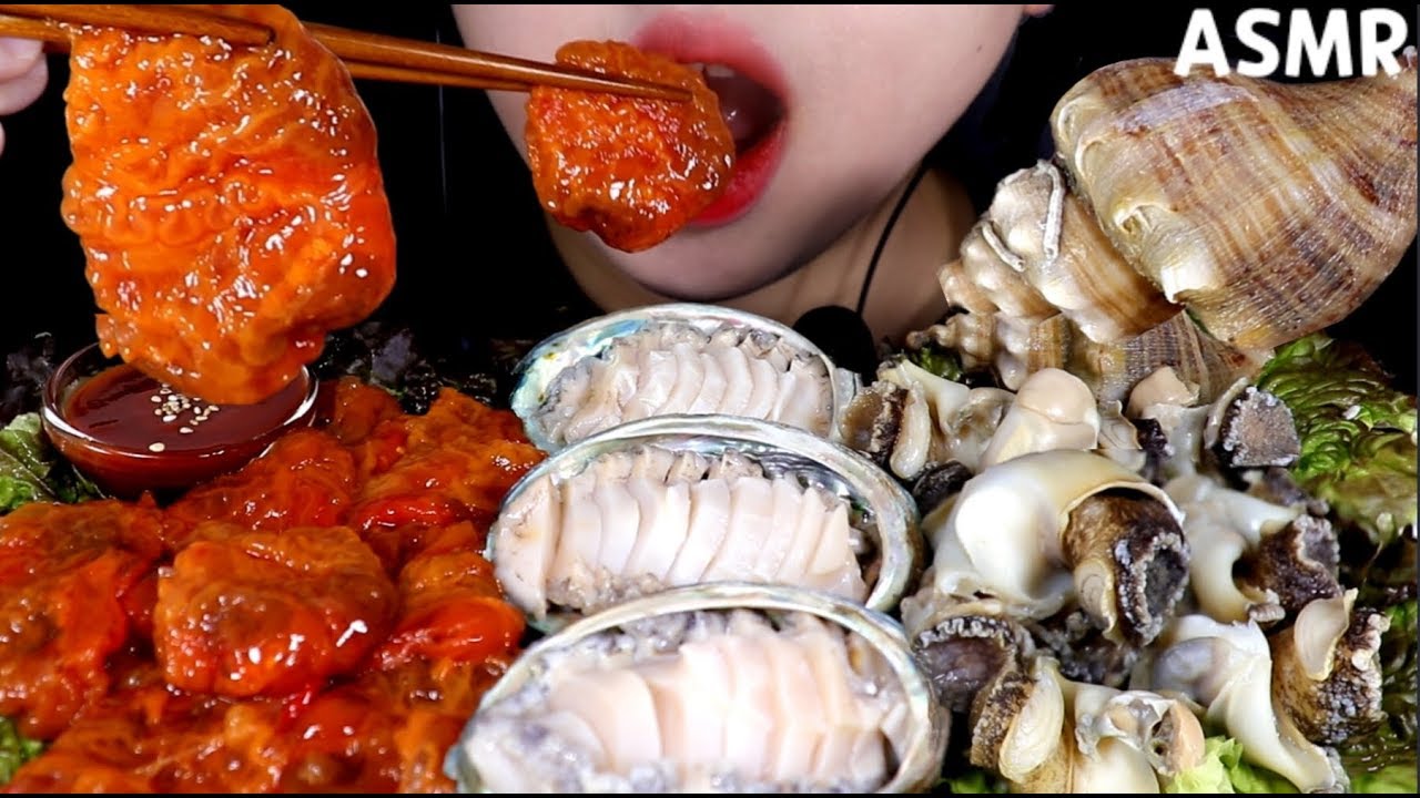 ASMR Sea squirt&Abalone&conch 비단멍게&전복&소라 리얼사운드 먹방 eating sound mukbang