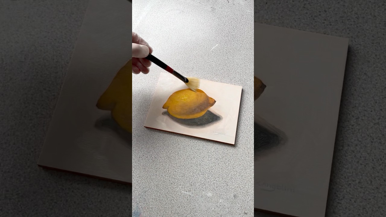 Varnishing &lsquo;Lemon&rsquo; 🍋 Oil Painting #art #varnishing #oilpainting