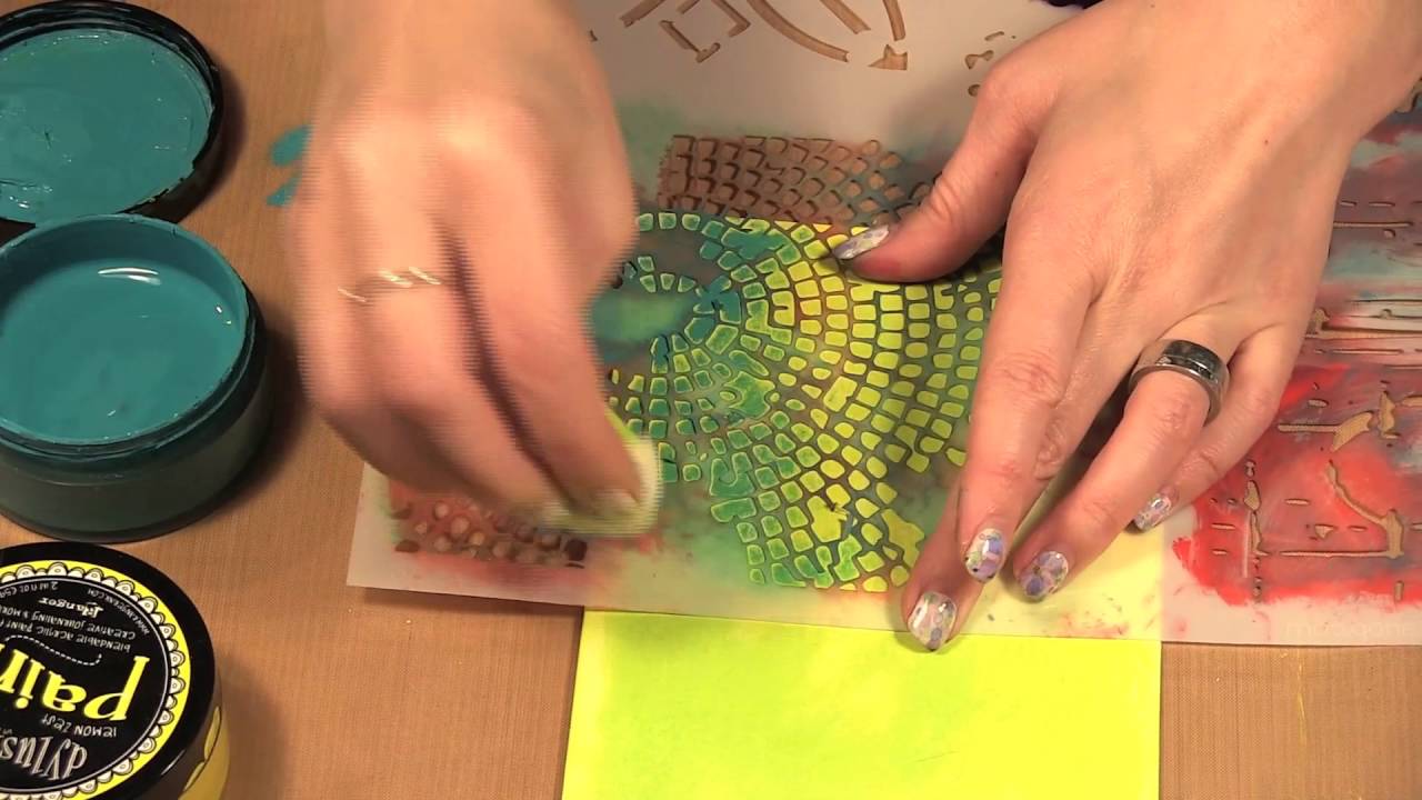 How to make a quick card using Paints and Stencils