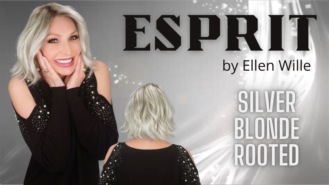 ESPRIT Wig by Ellen Wille in Silver Blonde Rooted  A sexy mid length bob with realistic texture