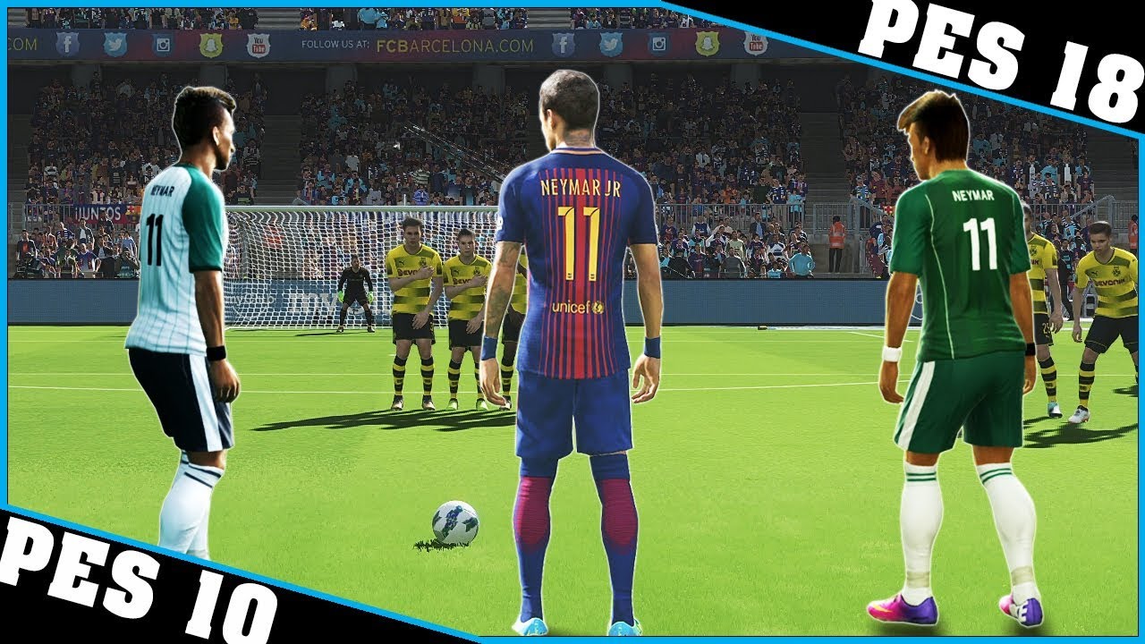 NEYMAR free kicks evolution [PES 10 - PES 18]