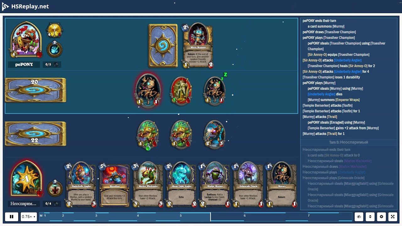 ProGaming - Hearthstone, Quest Paladin(4) vs Murloc Shaman(4) by pePONY and Неоспаримый, Ranked -...