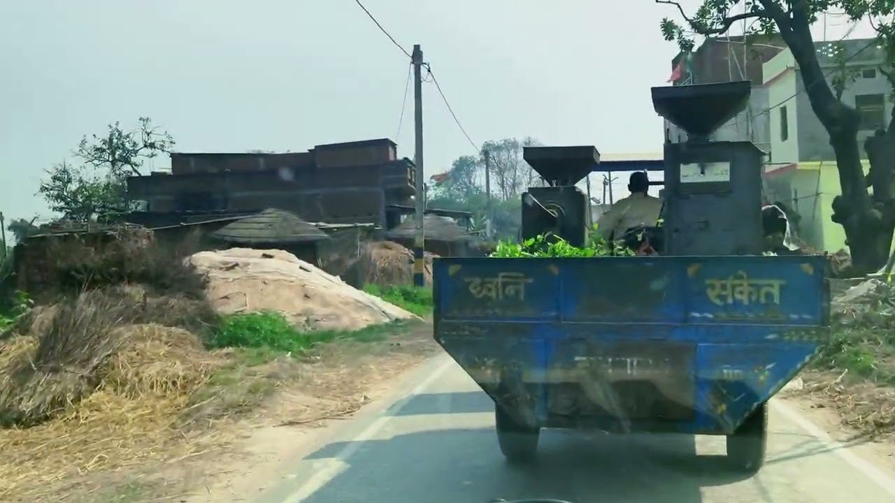 [DRIVING-INDIA] driving on a village road in kateya part 03