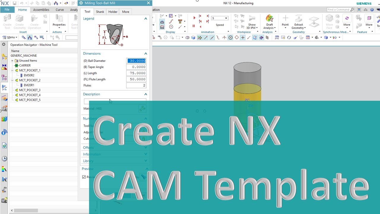 NX - How to create CAM template
