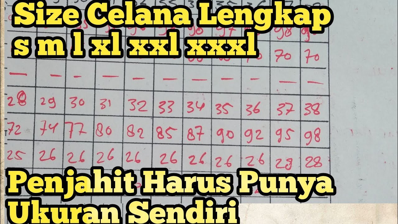 Kumpulan Size Celana Setandar ||Ala @Azkajr4J