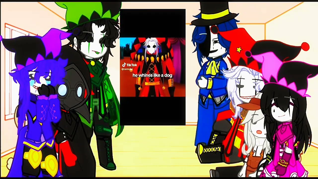 The Freak Circus react to random video||part 1||Gacha Nebula||Pierrot x MC||Harlequin x MC?||