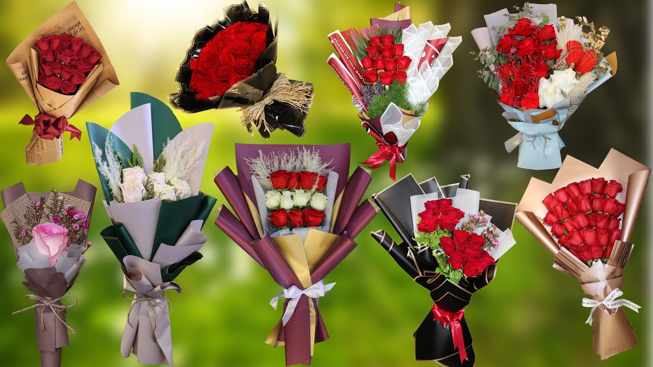 Top 10 wrapping flower tutorial || How to wrap a bouquet of flowers