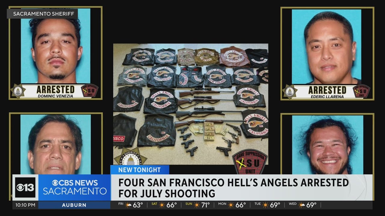 4 San Francisco Hell's Angels arrested for July shooting in Sacramento County