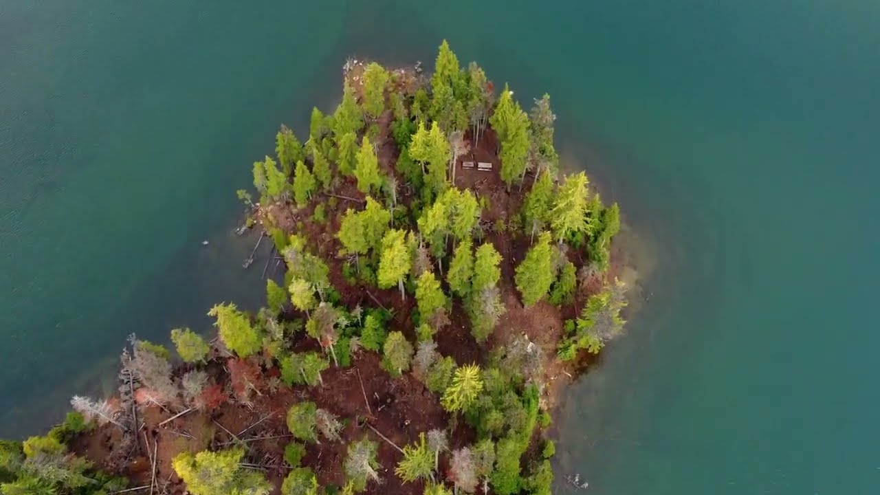 Flying over the fire damage at olallie lake