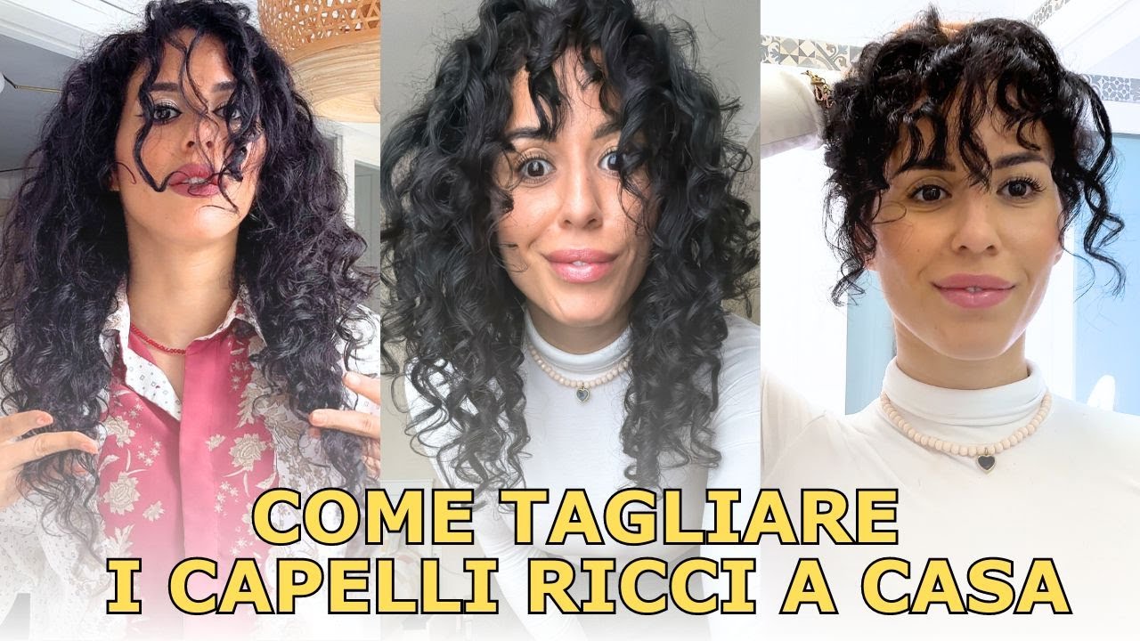 TAGLIO CAPELLI RICCI CON FRANGIA A CASA✂️
