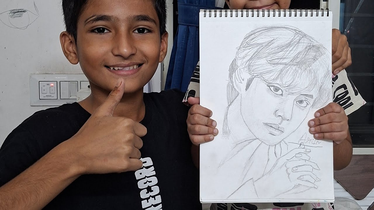 BTS army 💜 v realistic sketch plz 🙏 like and subscribe my channel ♥️ 