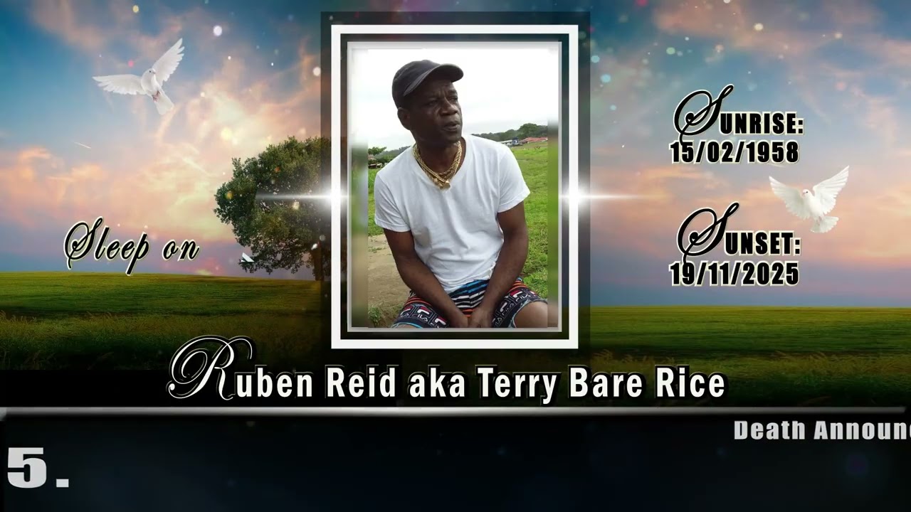 RUBEN REID DEATH ANNOUNCEMENT