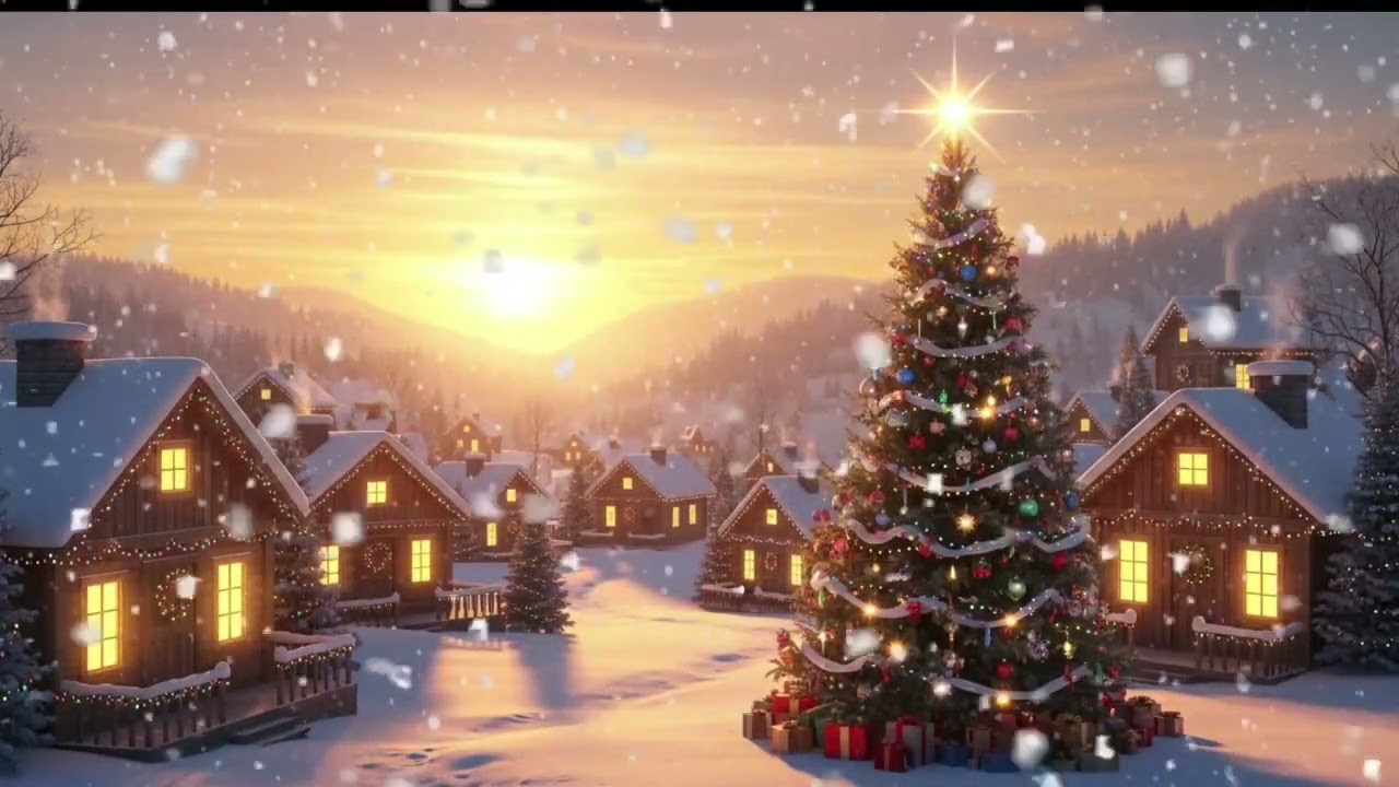 Beautiful Relaxing Christmas Music 2026 🎄 Cozy Snowy Village Christmas Tree Ambience