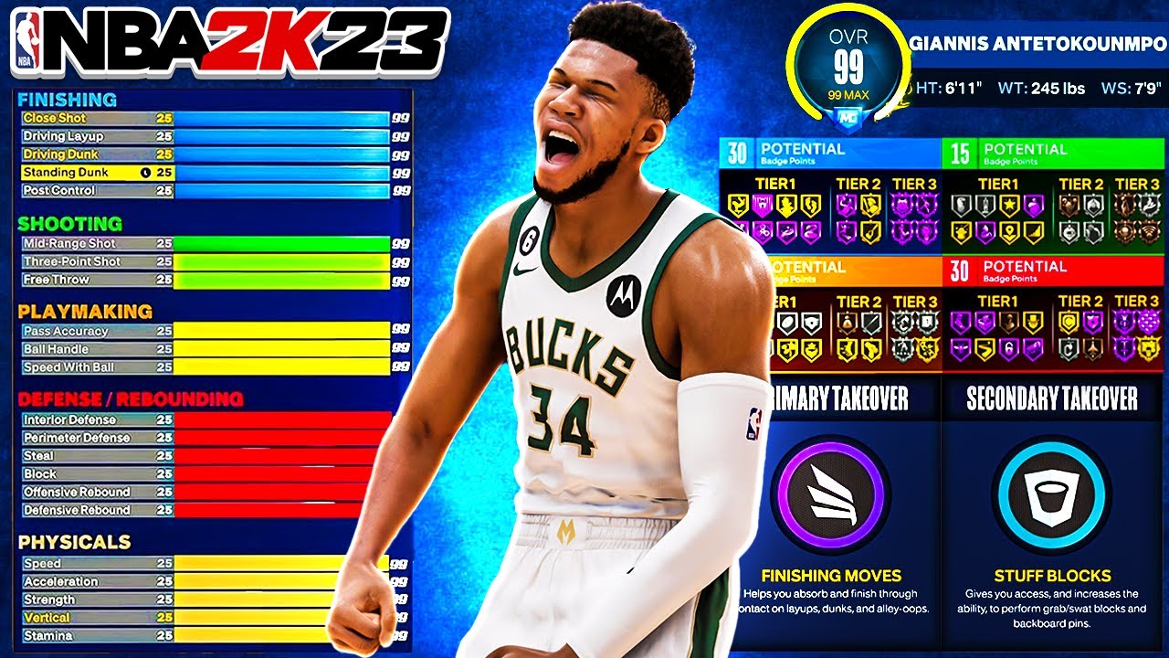 The MOST UNSTOPPABLE Bigman Build in 2K23.. BEST 6’11 GIANNIS BIGMAN BUILD!