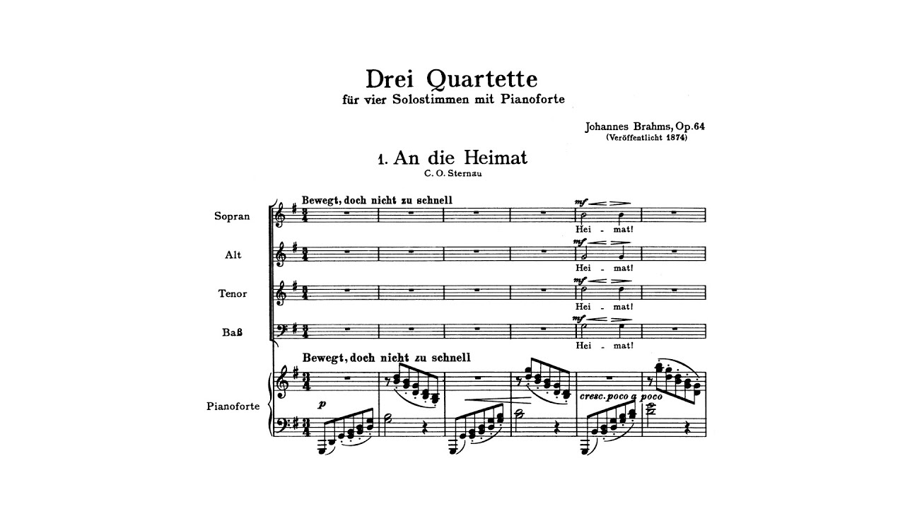 Brahms: 3 Quartet, Op. 64 (with Score)