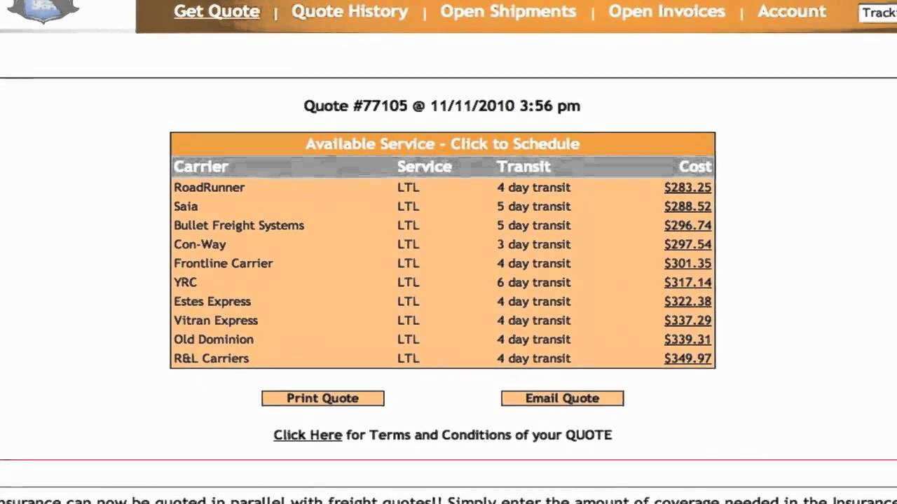 How to get a freight shipping quote