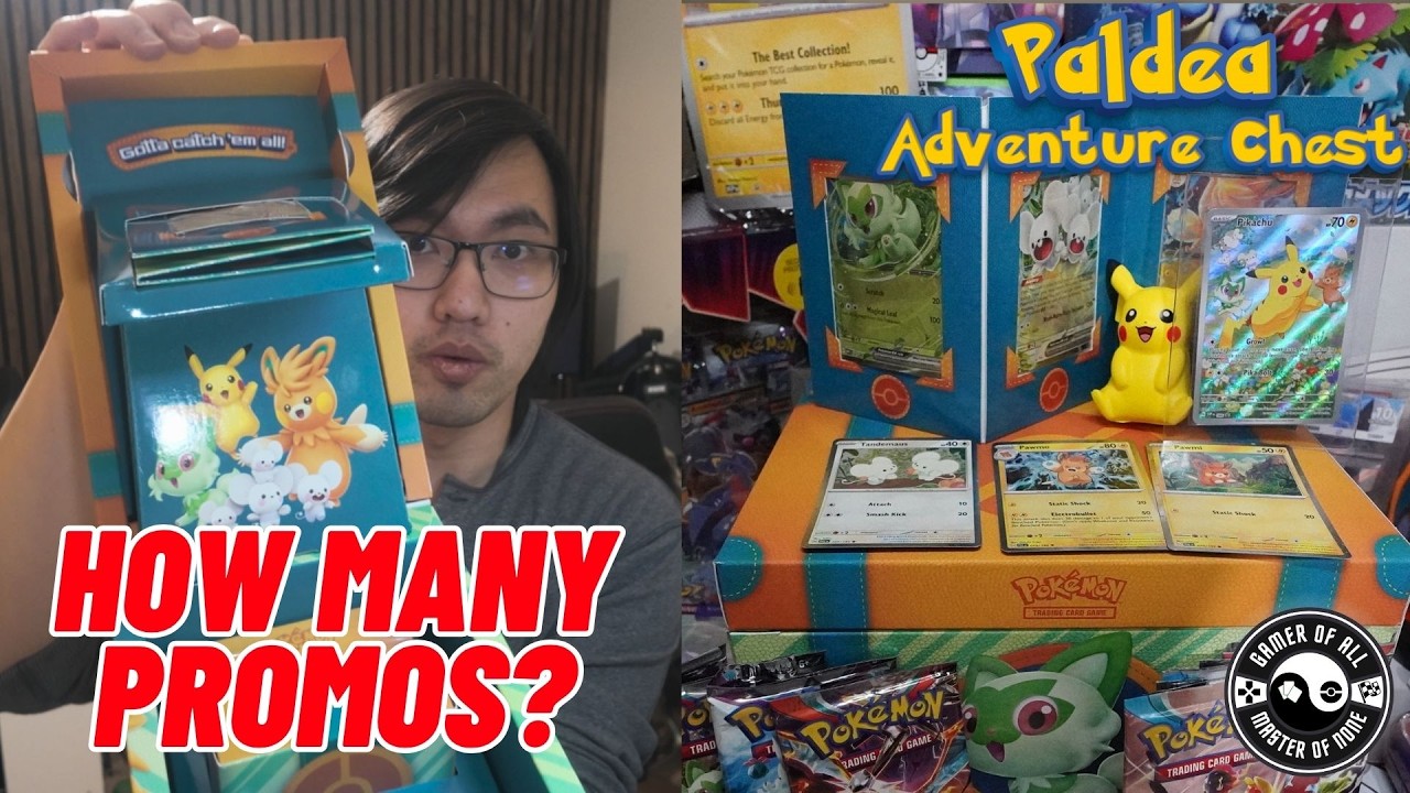 How Many Promos Are in This Pok&eacute;mon Chest?! (Paldea Adventure Chest Opening + mini tin!)