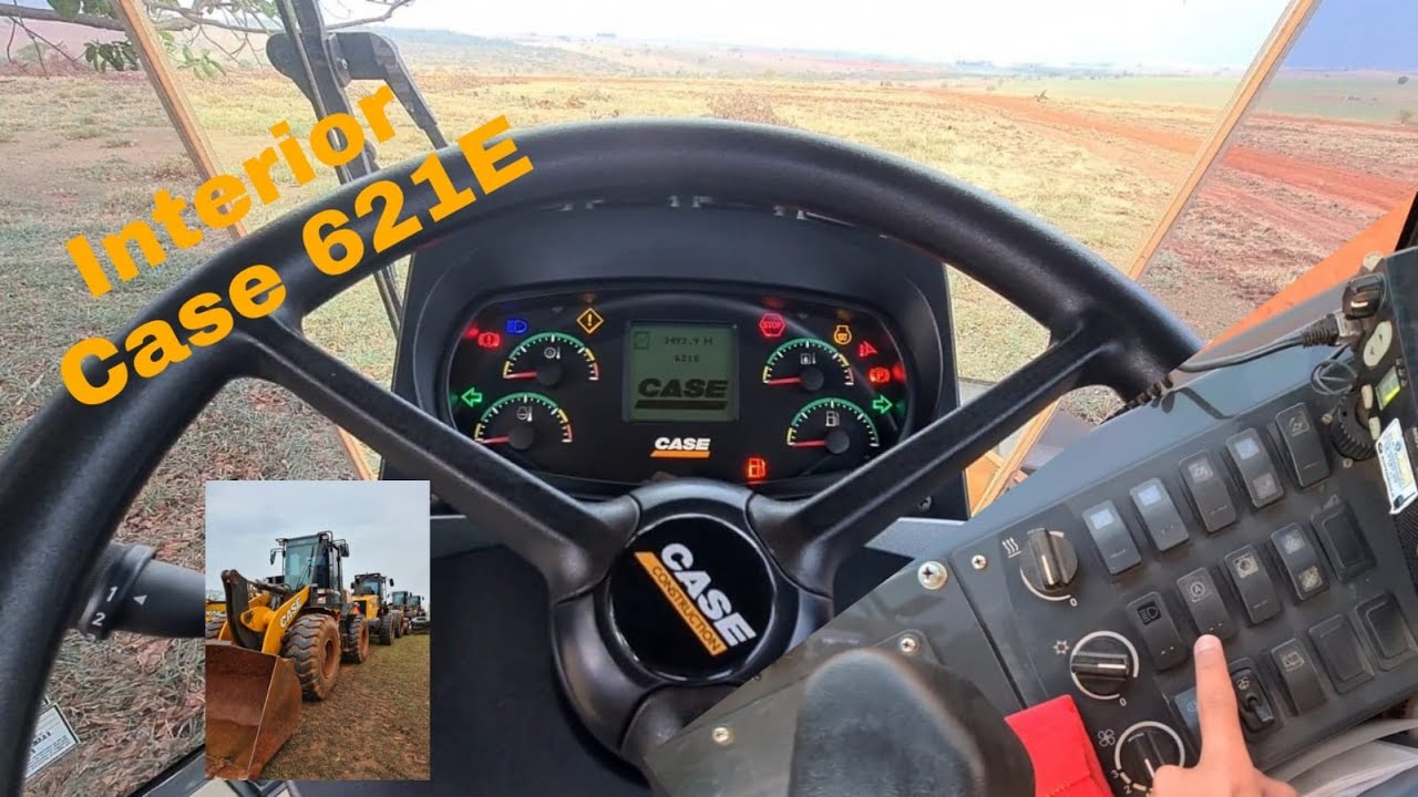 Interior da Pá Carregadeira Case 621E 2019