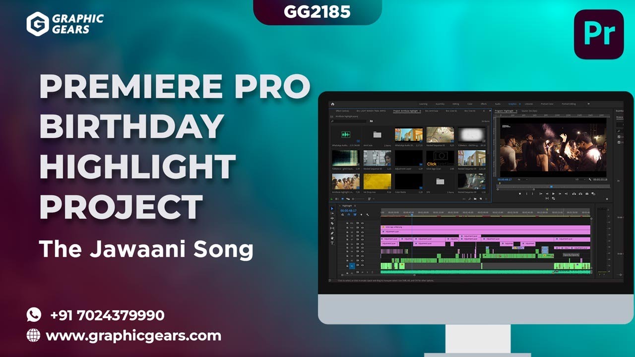 Birthday Highlight Premiere Pro Project | The Jawaani Song | GraphicGears | GG2185