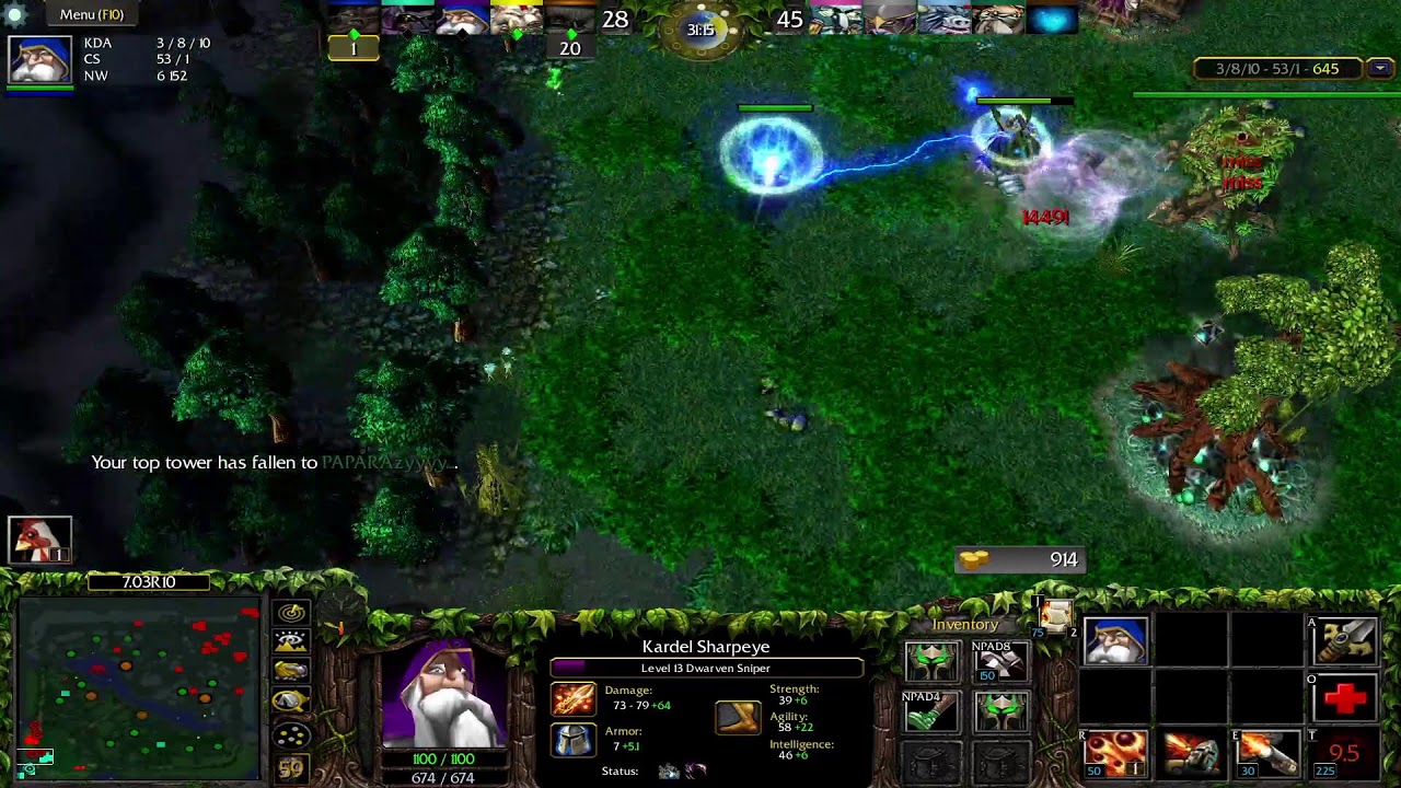 Dota 1 Sniper  Game Play