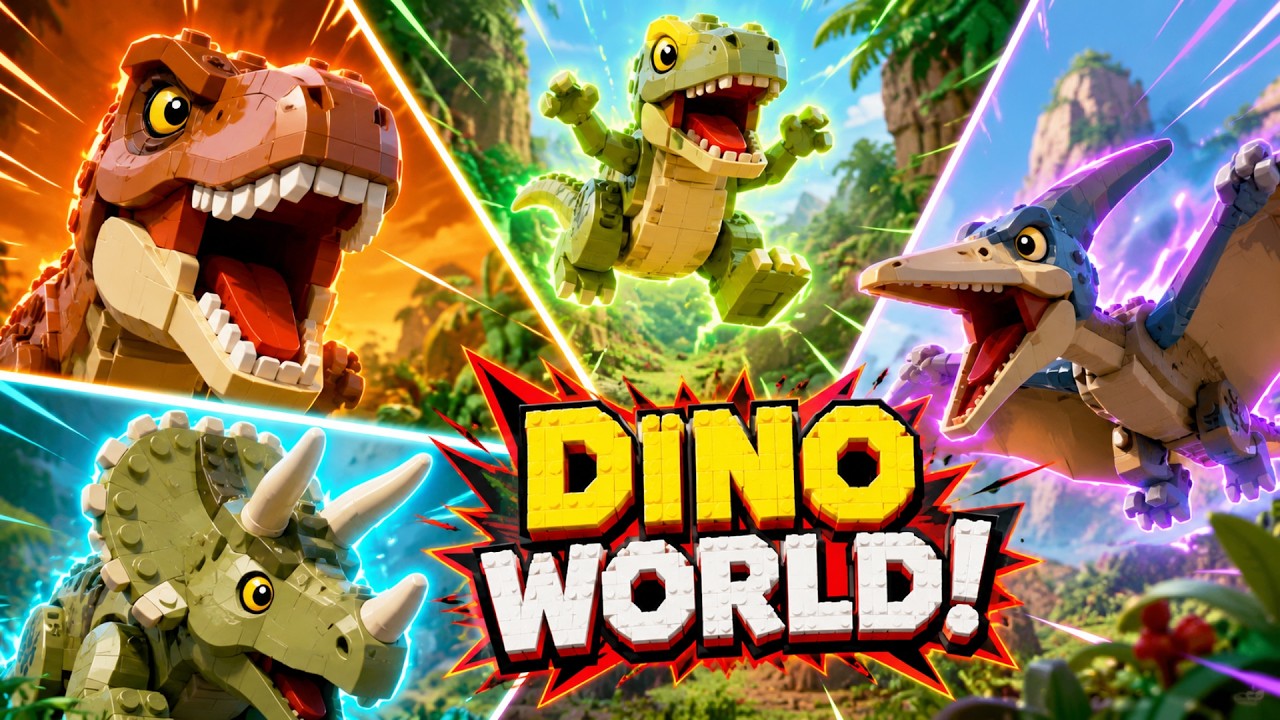 T-Rex Dinosaur Song 🦖 LEGO Dinosaur World Safari Song for Kids