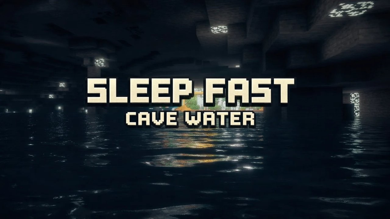 Sleep Fast 🌑 Dark Cave Water Sounds in Minecraft (No Talking)