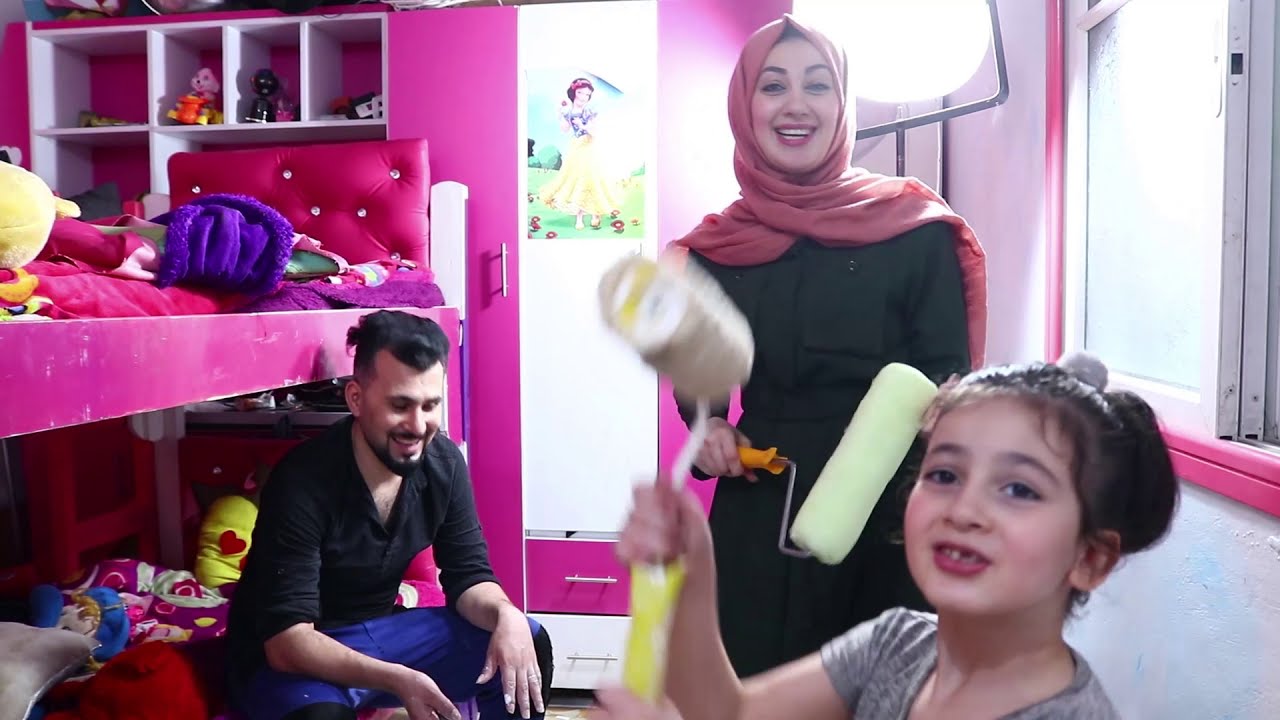 جربنا ندهن غرفتي أنا وعيلتي🙈 اندمنا😱أول مرة بيبي يدهن🤐