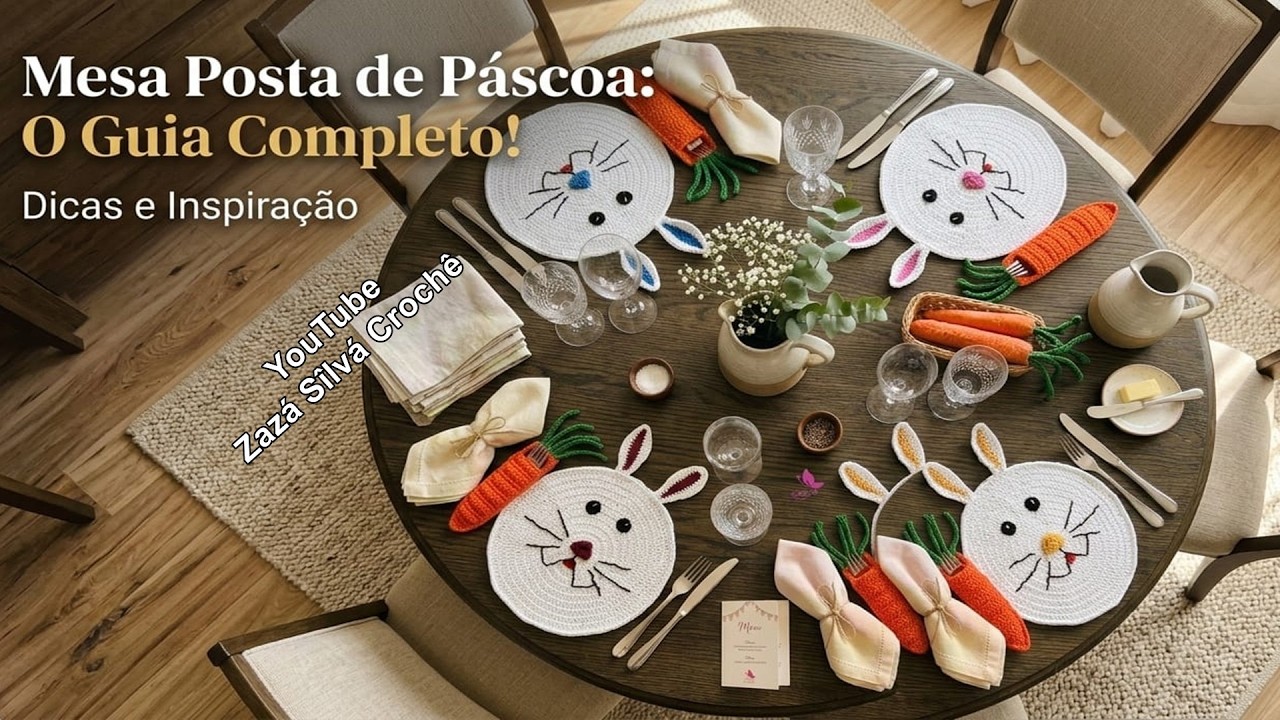 Sousplat em Crochê para a Páscoa ( Coelhinho )