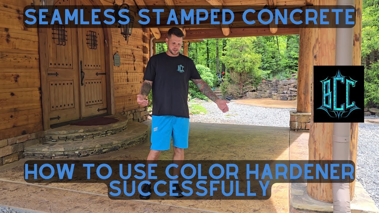 How to stamp concrete using color hardener.