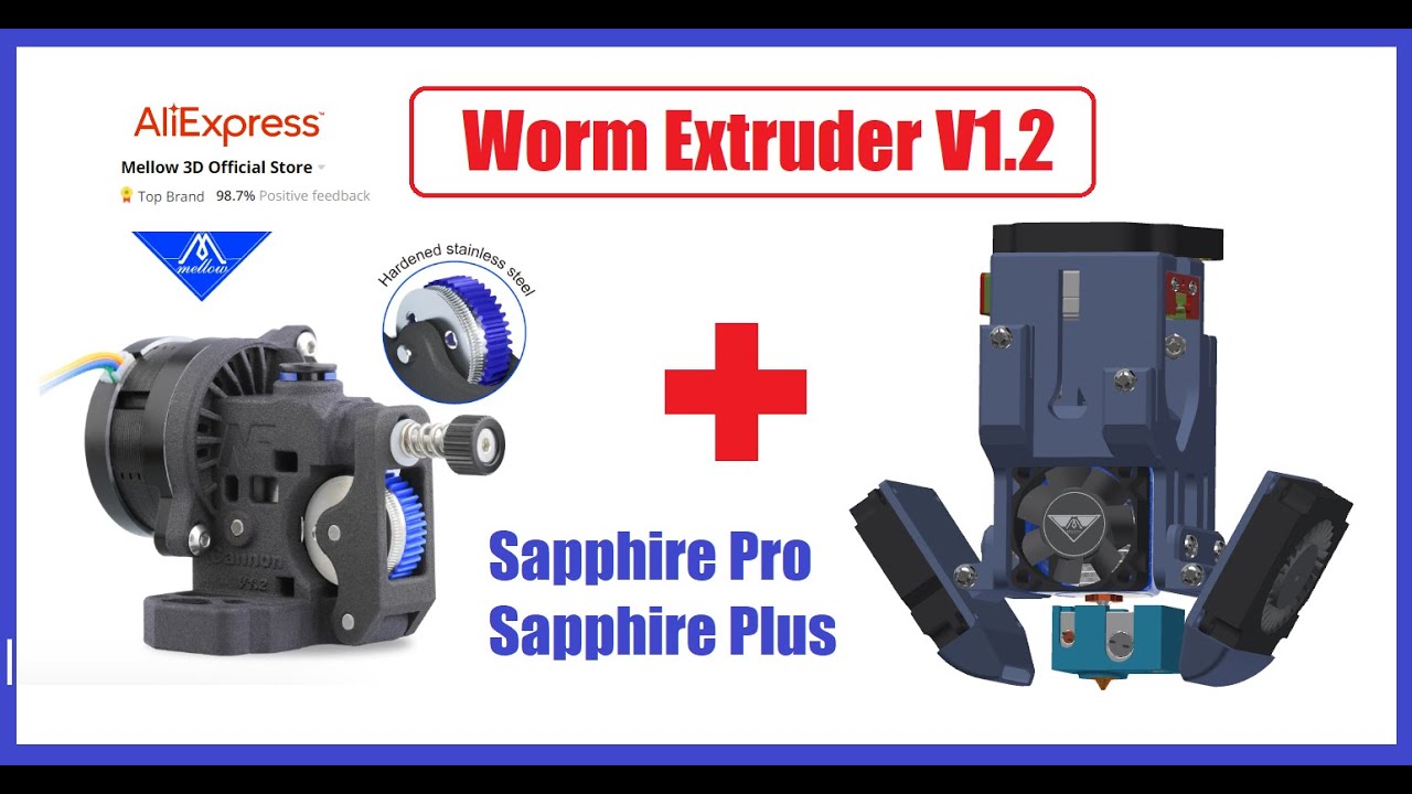 Mellow NF Cannon Worm Extruder для 3Д Принтера, модернизация Twotrees Sapphire Plus PRO