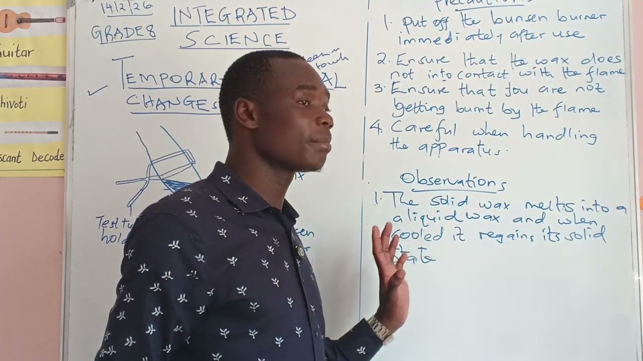 TEMPORARY PHYSICAL CHANGES PART 2 - (LESSON 1 JSS GRADE 8 INTEGRATED SCIENCE TOPIC 1 MIXTURES )