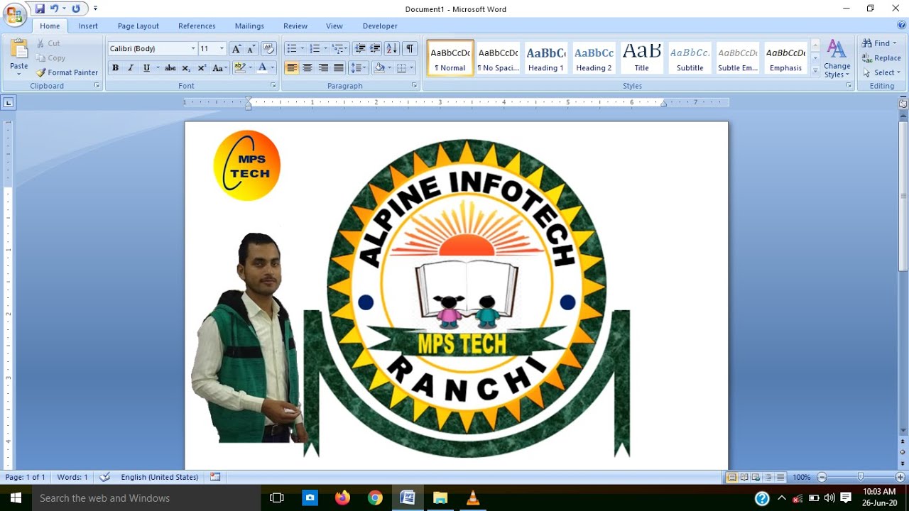 how to create educational logo in MS Word