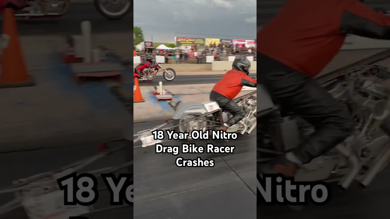 18 Year Old Nitro Drag Bike Racer Crashes After Finish Line