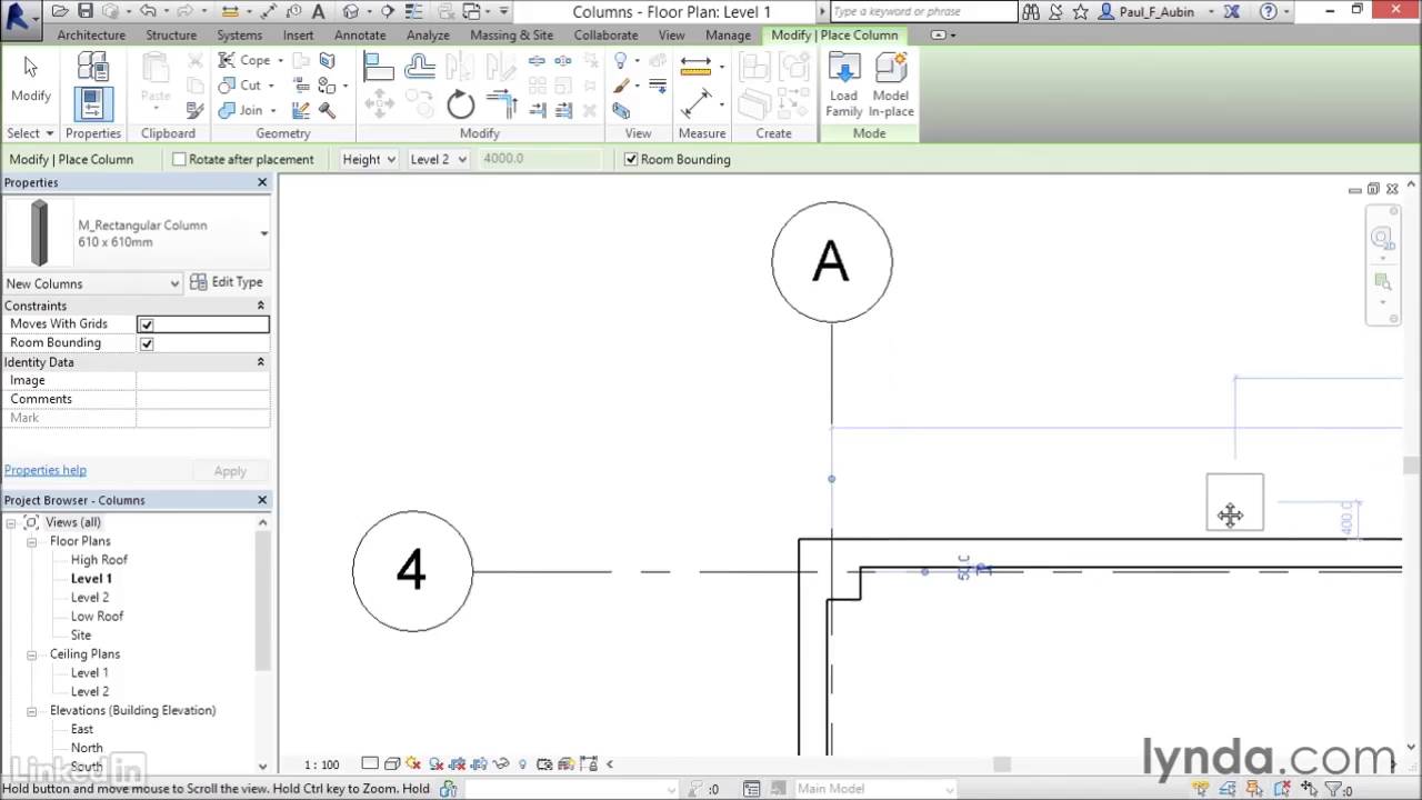 12)Adding columns    (REVIT 2017)