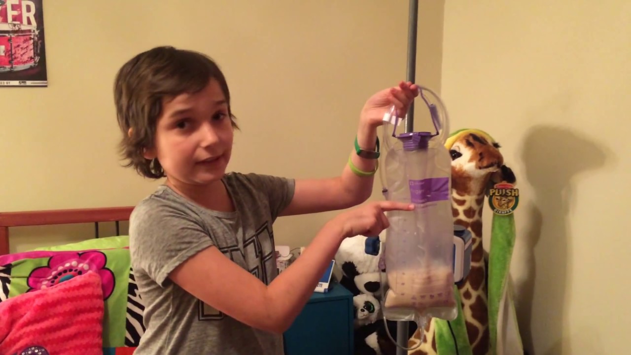 How to use a G-tube and Kangaroo Joey Pump from a Pediatric Brain Cancer Patient
