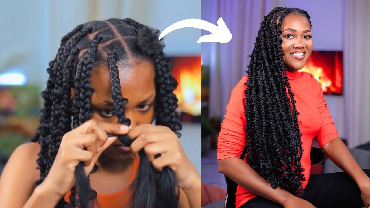JUNGLE BRAIDS/BUTTERFLY BOX BRAIDS Tutorial feat. Outre Braiding Extensions || Juliana Amoateng