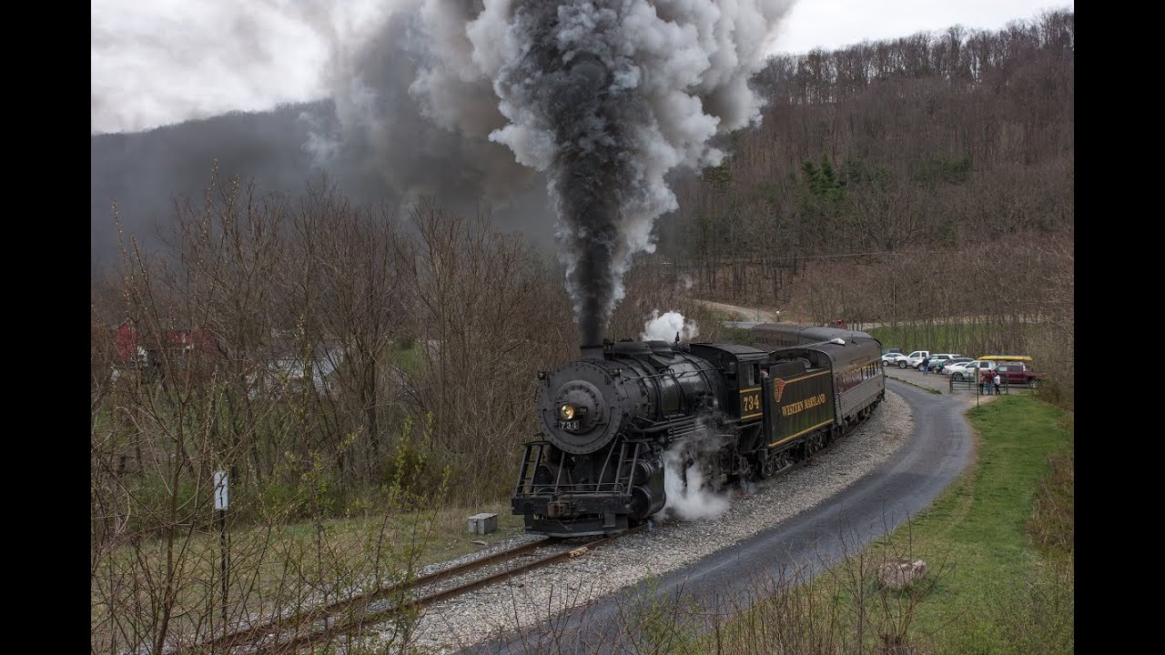 (HD) Western Maryland Scenic Railroad: Farewell to 734