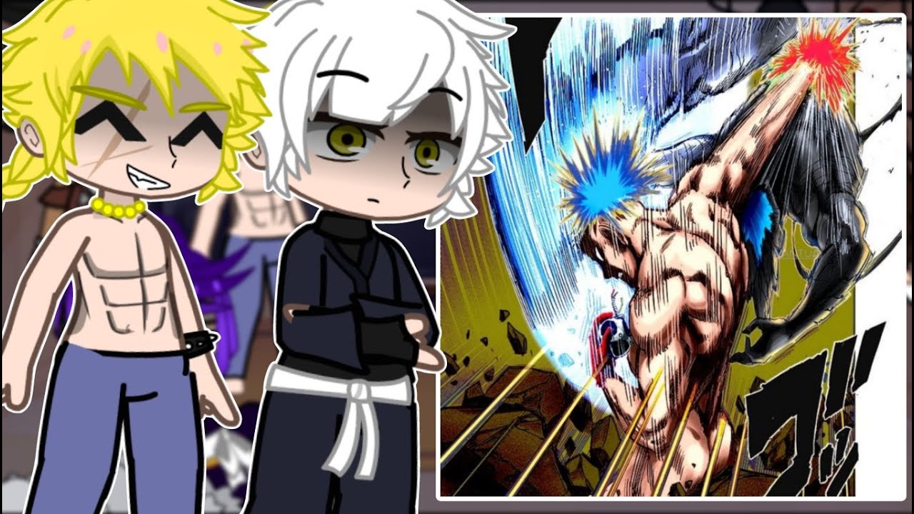Jigokuraku React to Saitama vs Cosmic Garou || One Punch-Man || Gacha React