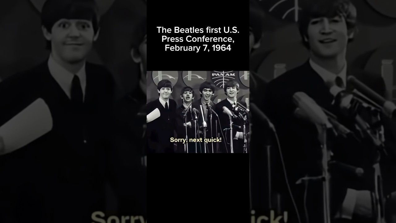 Первая пресс-конференция The Beatles в США, 1964 год, за 2 дня до выступления Эда Салливана #история