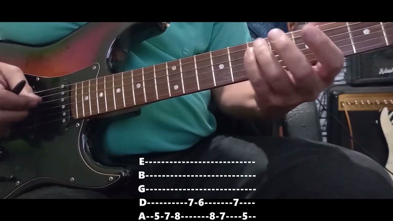 Jugando en la playa  Pat Henry y Los Diablos Azules Tutorial de guitarra  con Tablatura