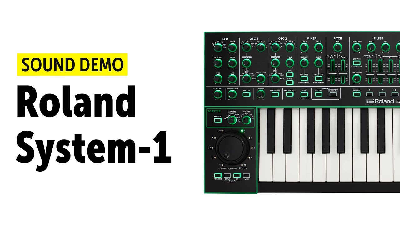 Roland System-1 SH-101 Plug-Out Sound Demo (no talking)