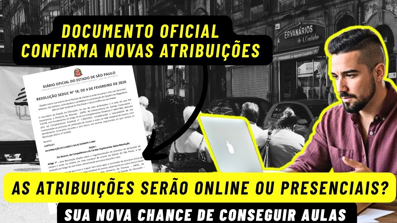 Atribuição de aulas 2026: Teremos mais atribuições e você poderá escolher outras UREs agora
