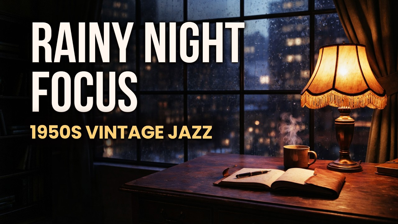 Rainy Night Focus — 1950s Cool Jazz for Study & Deep Work • Relaxing Jazz Ambience