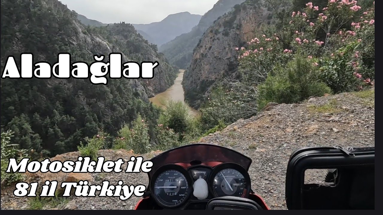 Motosiklet ile 81 il Türkiye turu.Yol Aladağlar/Adana.Küp şelalesi. 