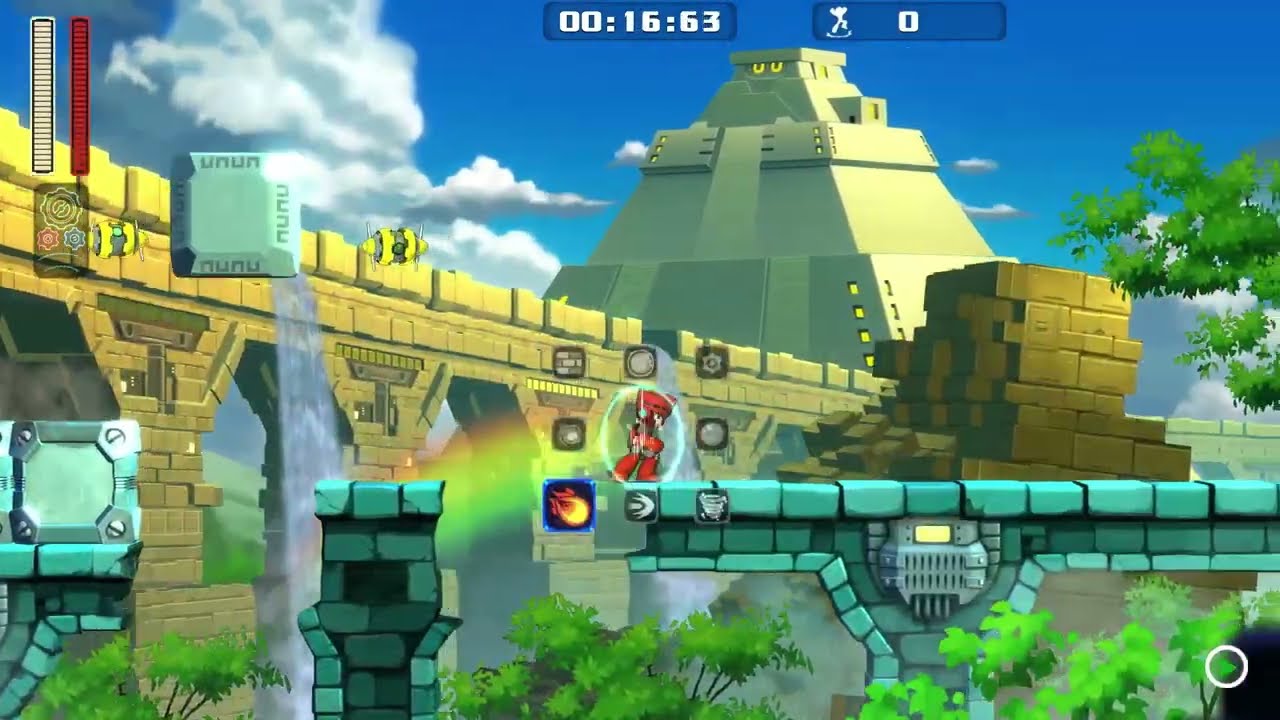 Mega Man 11 Jump Saver Block Man's Stage with 0 Jumps!